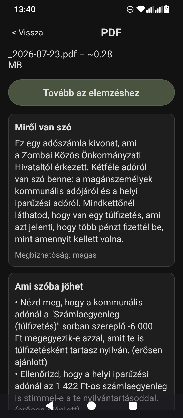 ÉRTEM! PDF elemzés